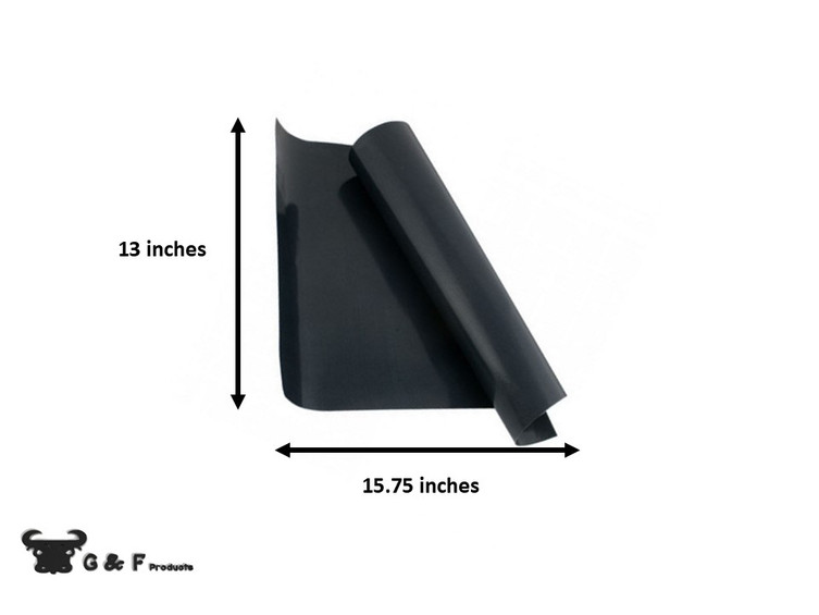 10037 BBQ Grill Mat Non-Stick Reusable, Extra Thick Heavy Duty, Black Grilling