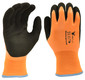 Waterproof winter work gloves with double thermal shell and latex-coated palm