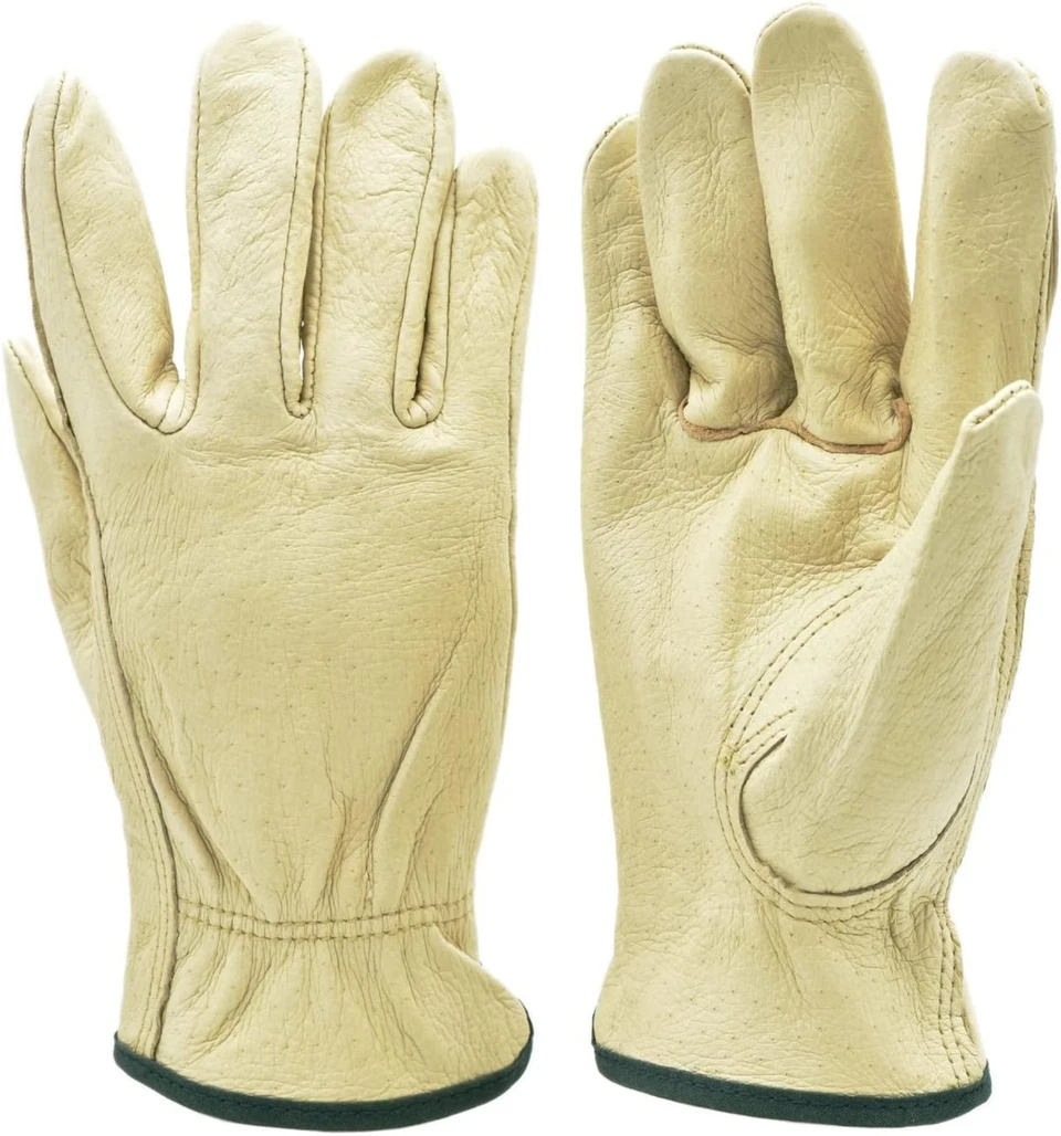 Pigskin Leather Work Gloves, Set of 3 Pairs, Unisex - G & F Products