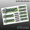 4" x 6" Green Streak Theme Decals