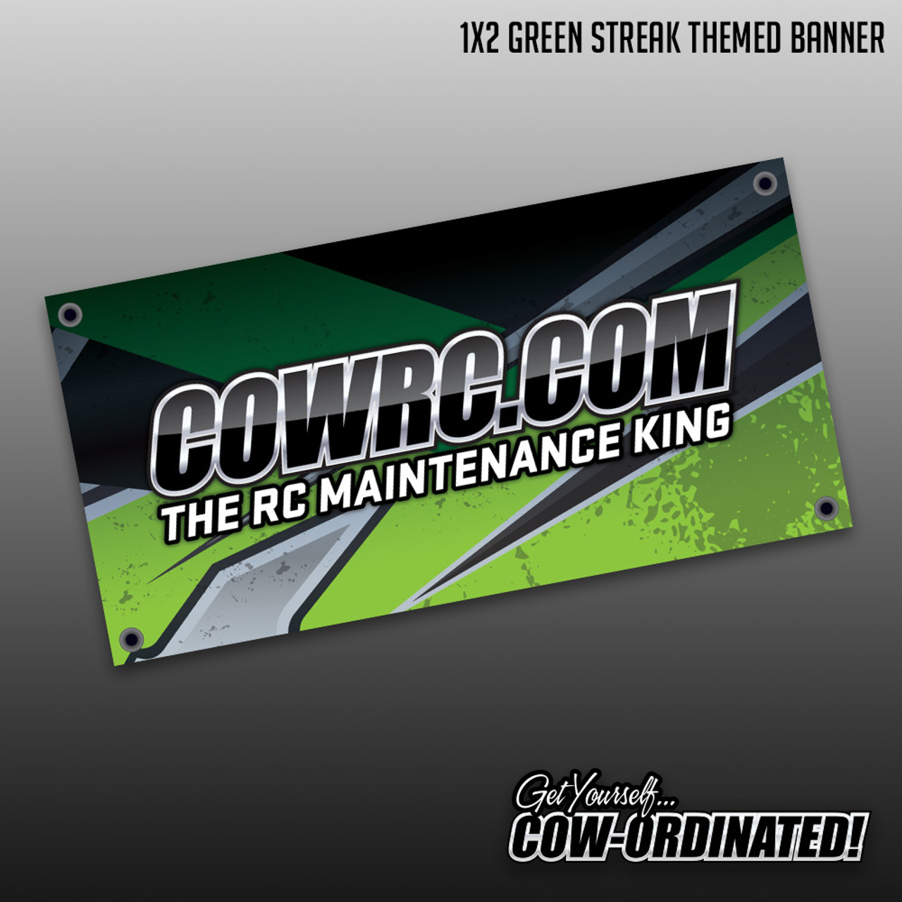 1' x 2' Green Streak Theme Banner