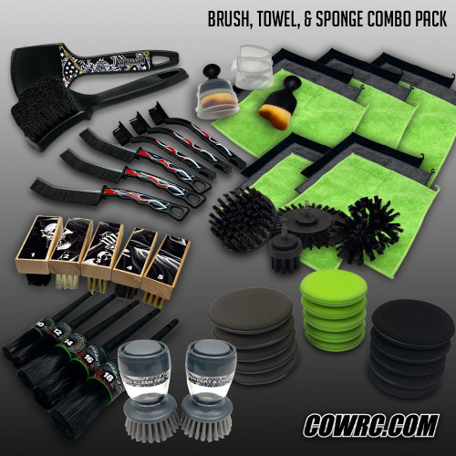 Brush, Towel, & Sponge Combo Pack