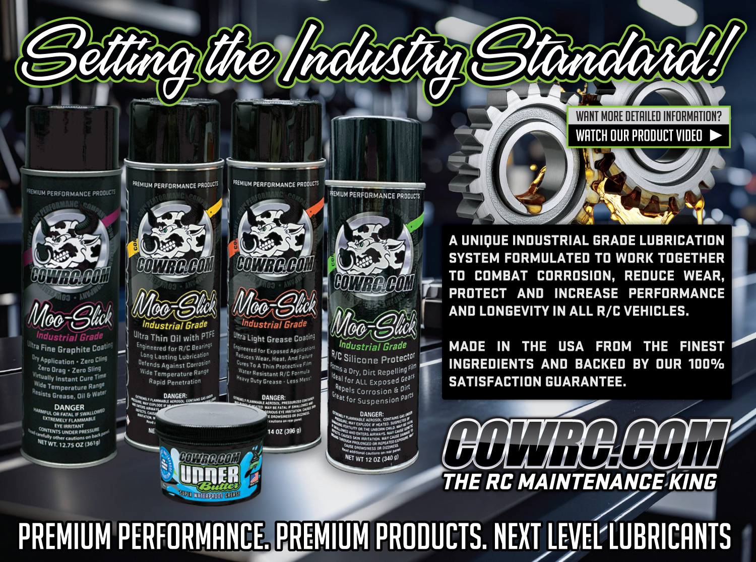 PREMIUM PERFORMANCE. PREMIUM PRODUCTS. NEXT LEVEL LUBRICANTS!