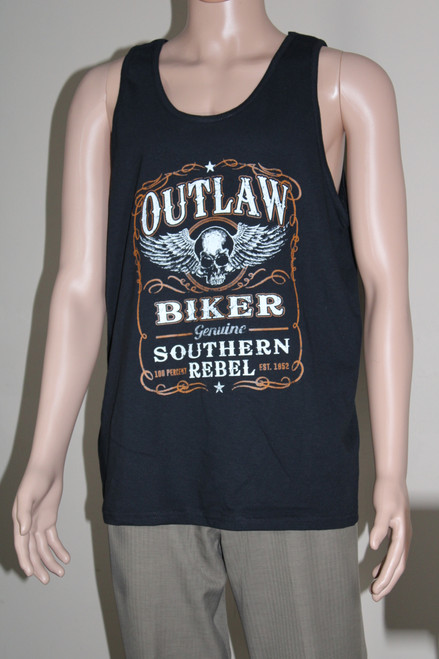 Men's Tank Top With Outlaw Biker Design