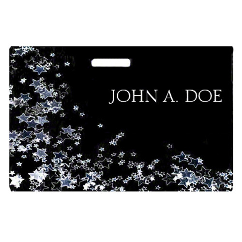 Customizable Satin Silver Aluminum ID Badge Double Sided