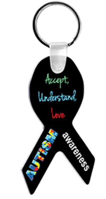 Customizable Awareness Ribbon Shape Aluminum Key Tag