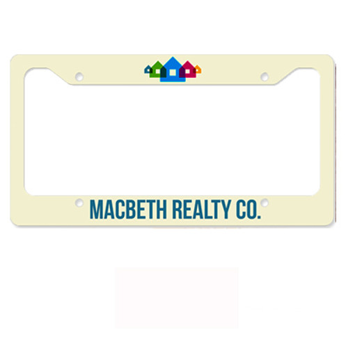 Customizable Aluminum License Plate Frame White Gloss