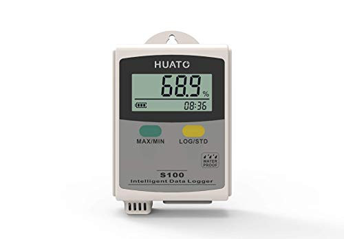 HUATO Portable or Wall Mounted Temperature and Humidity High Accuracy Data Logger with Total 86,000 Recording Points
