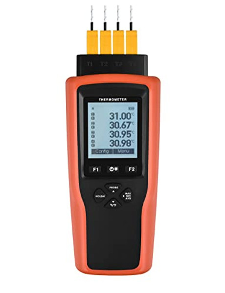 Four-Channel Thermometer, Super High Accuracy ±0.1 Deg_C with Measuring Range -200℃~+1370℃