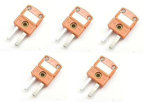 5pc Mini N-Type Thermocouple Wire Connector - Male Plug