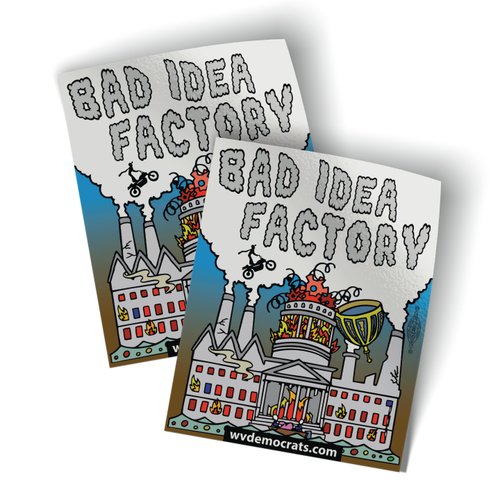 Bad Idea Factory (3.2" x 4" Vinyl Sticker -- Pack of Two!)
