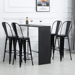HOMCOM Set of 4 Bar Stools Kitchen Industrial Breakfast Bistro Cafe