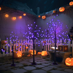 3 Pac Halloween Spooky Tree with Purple Lights, 4FT 5FT and 6FT, 3 Pac Halloween Spooky Tree with Purple Lights, 4FT 5FT and 6FT,