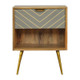 Sleek Cement Brass Inlay Bedside with Open Slot