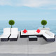 Outsunny 9pcs Delux Outdoor Indoor Wicker Rattan Sofa Set Garden