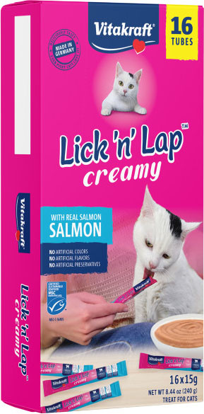VITAKRAFT LICK N LAP CREAMY CAT TREAT | SALMON | 8.4 OZ-16 PK