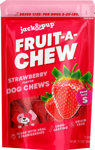 JACK & PUP FRUIT-A-CHEW | STRAWBERRY | 5 CT | 082067 - Bradley