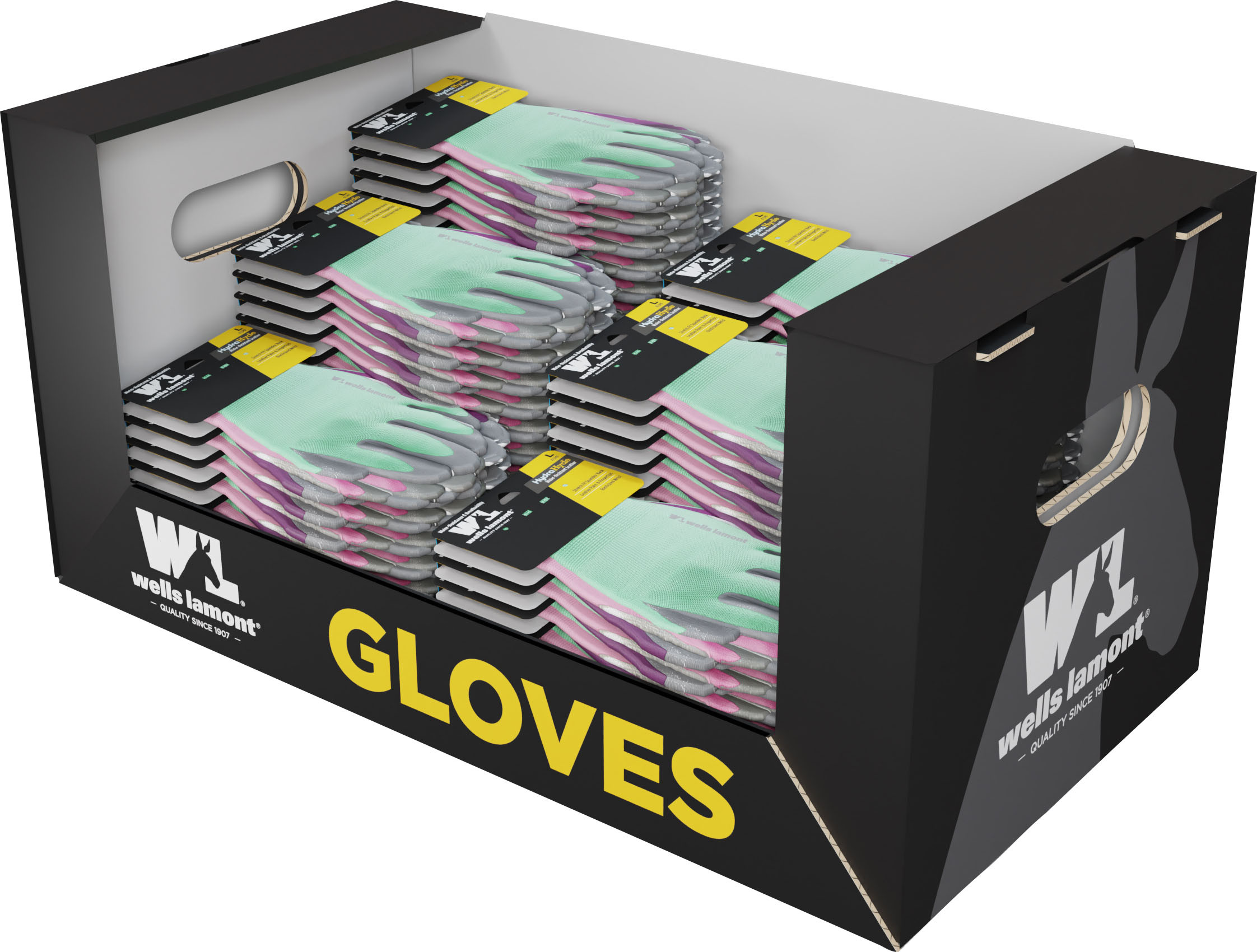 WELLS LAMONT COATED GARDEN GLOVE SPINNER DISLAY | 186 PC | 084369