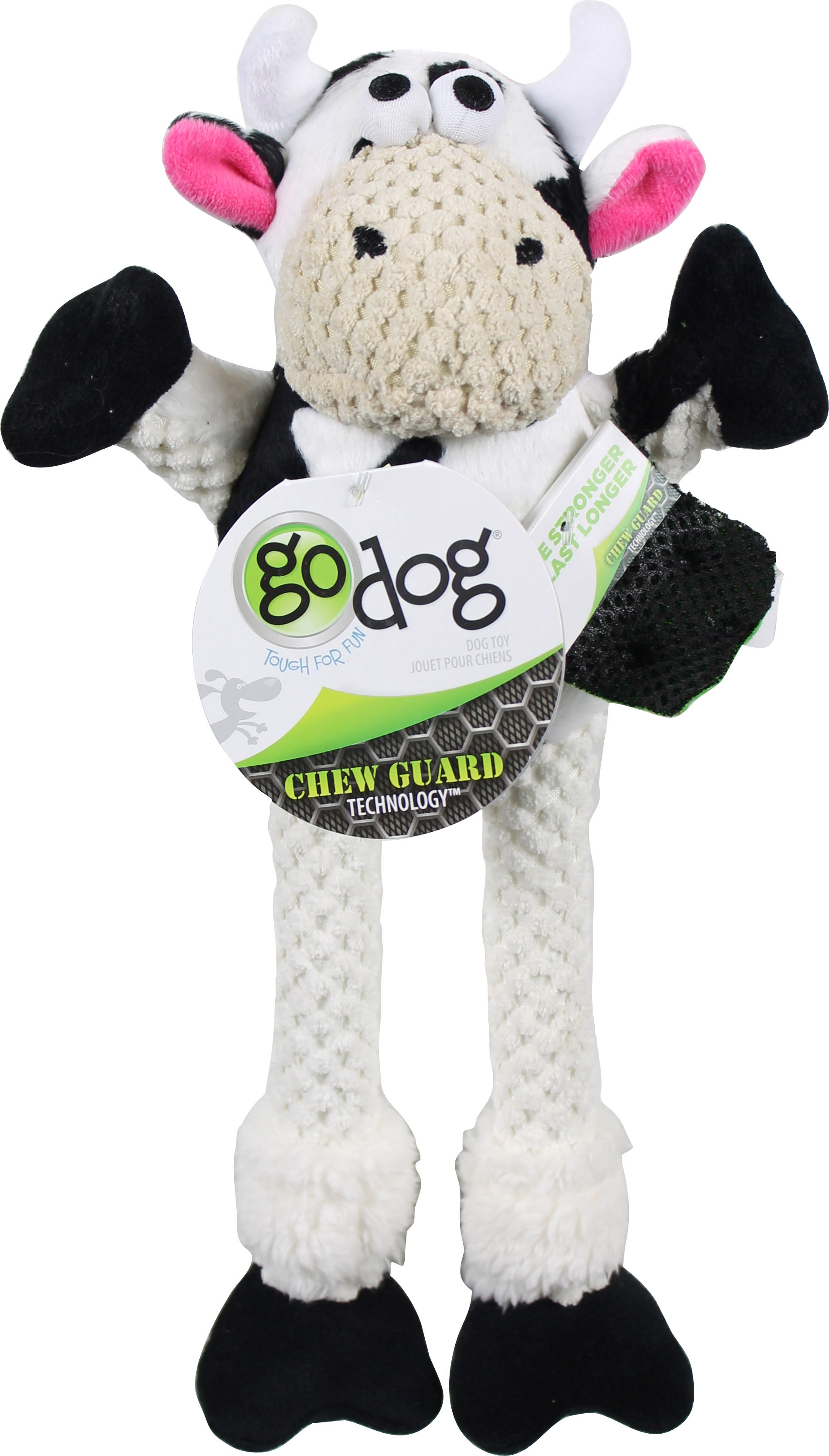 GODOG CHECKERS SKINNY PEANUT GOAT DOG TOY | GRAY | SM | 094670