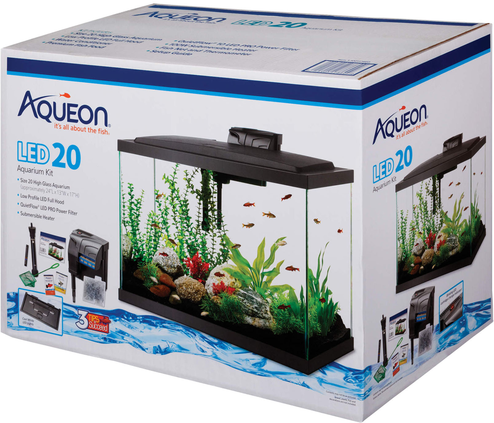 MARINELAND BIO-WHEEL LED AQUARIUM KIT | 20 GAL-24X12X16 IN