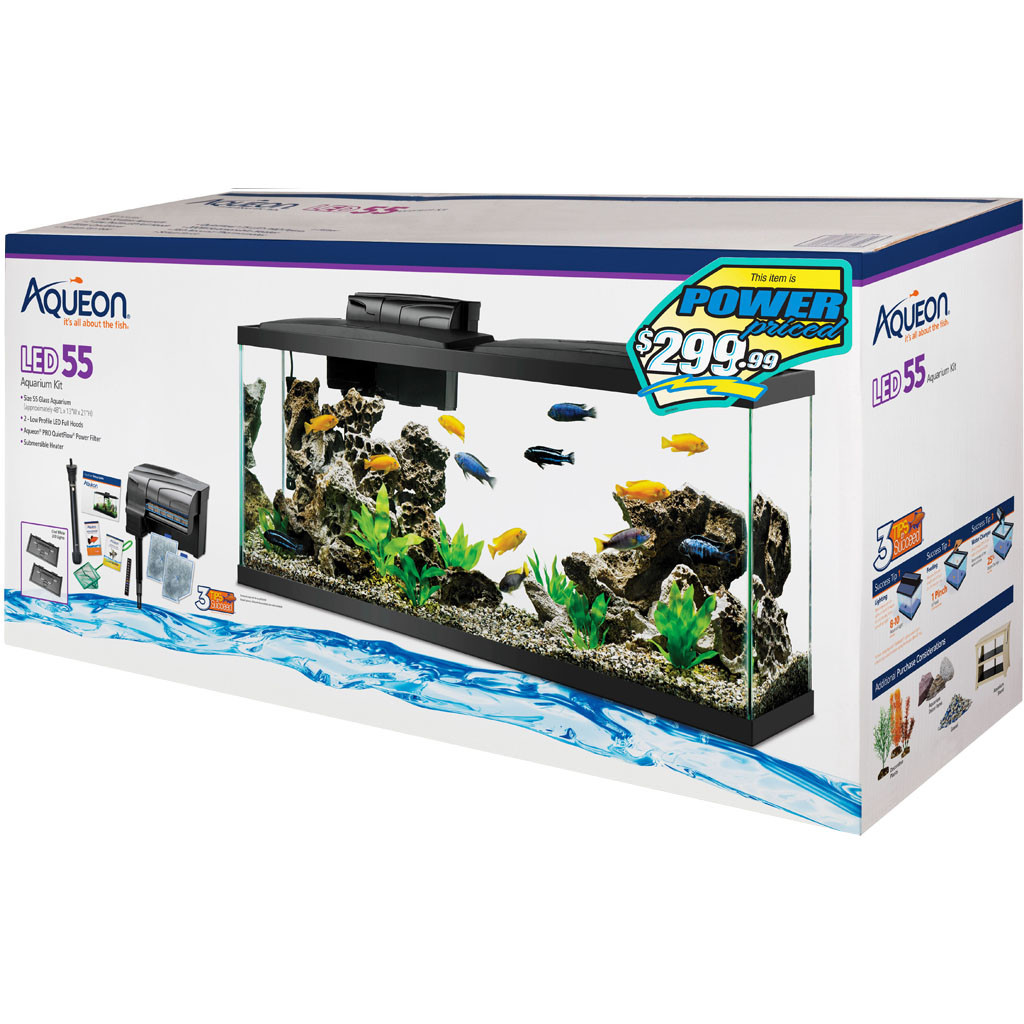 AQUEON LED AQUARIUM KIT RECTANGLE PREPRICED | BLACK | 20 GAL
