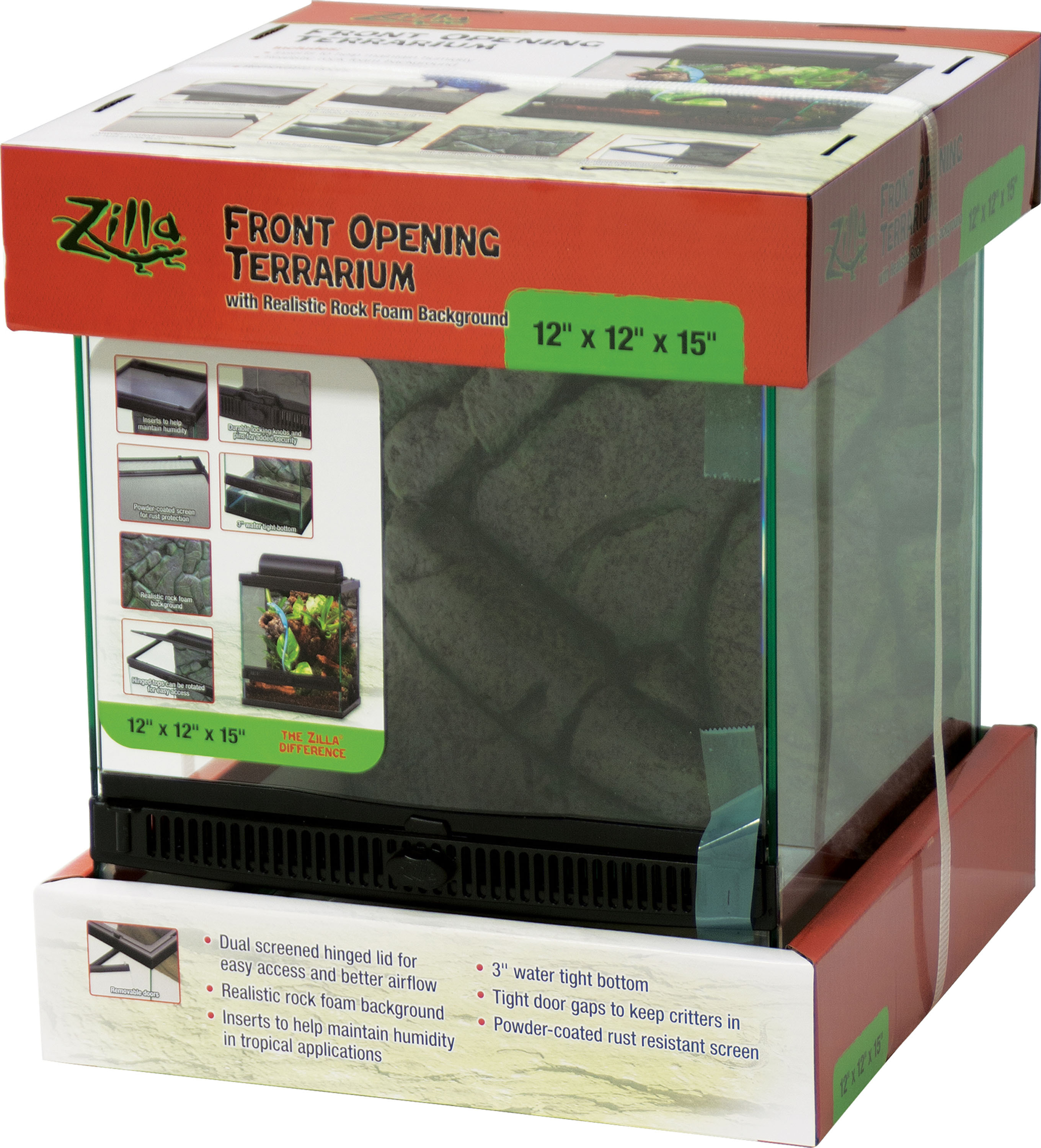 ZILLA FRONT OPENING TERRARIUM | BLACK | 12X12X15 IN | 277213