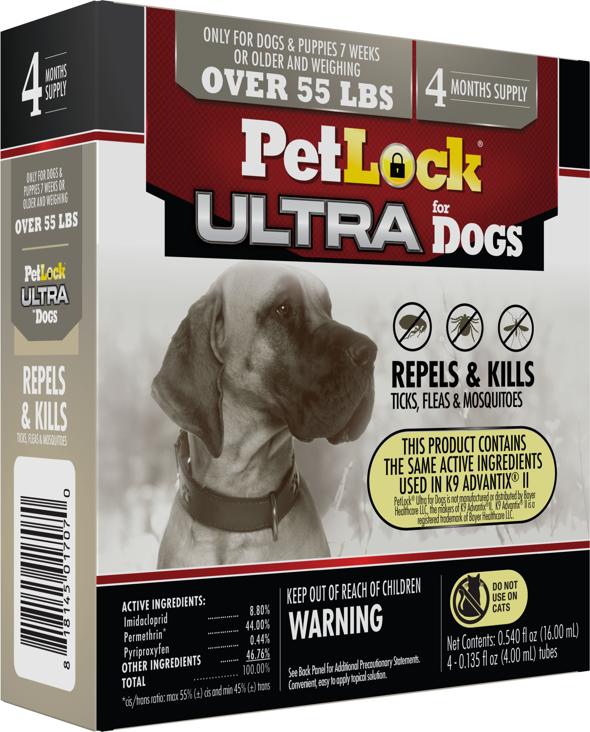 PETLOCK PRO FLEA & TICK CONTROL FOR DOGS | 5-22 LB-4 PK | 292959