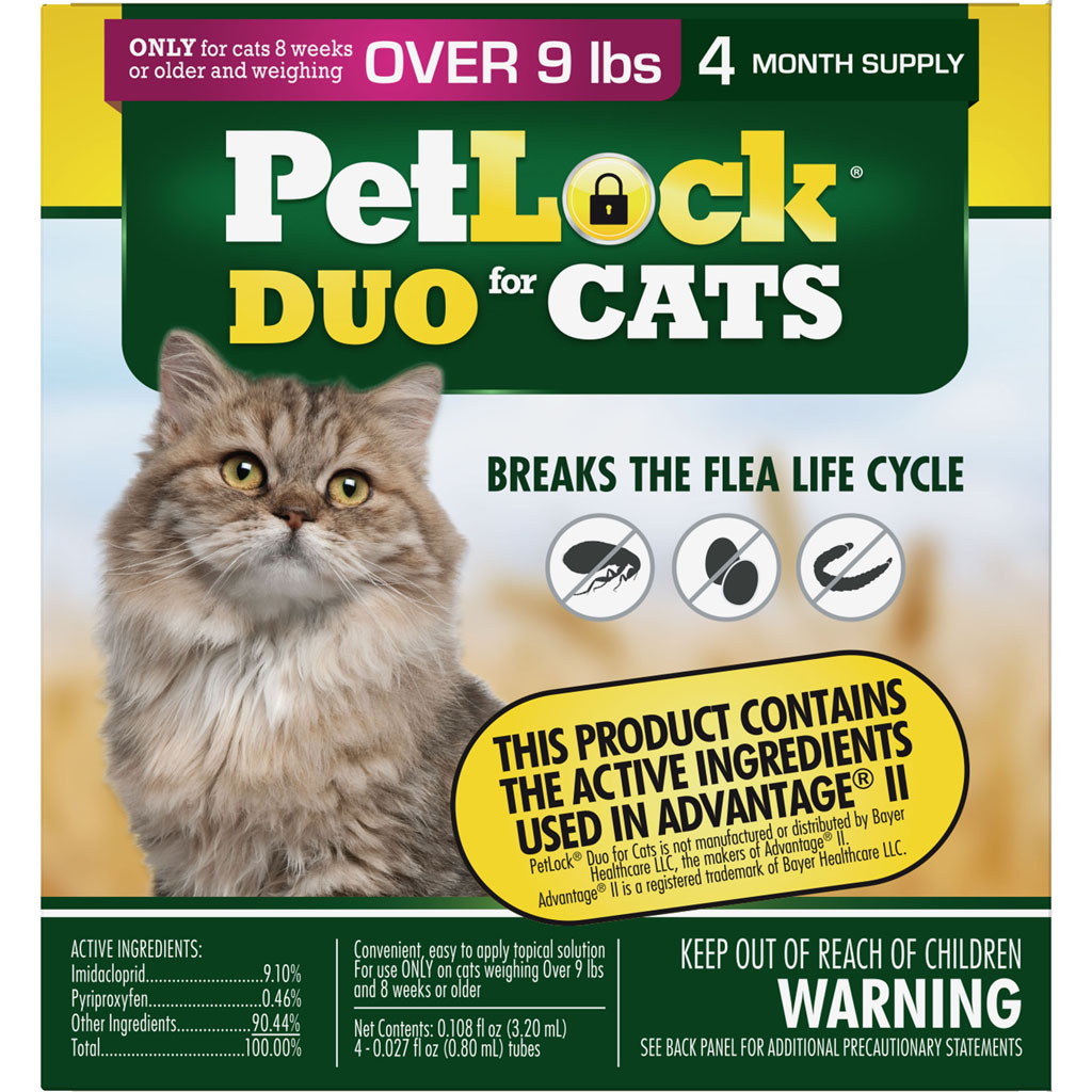 PETLOCK DUO FLEA & TICK CONTROL FOR CATS | > 9 LB-4 PK | 292937 ...