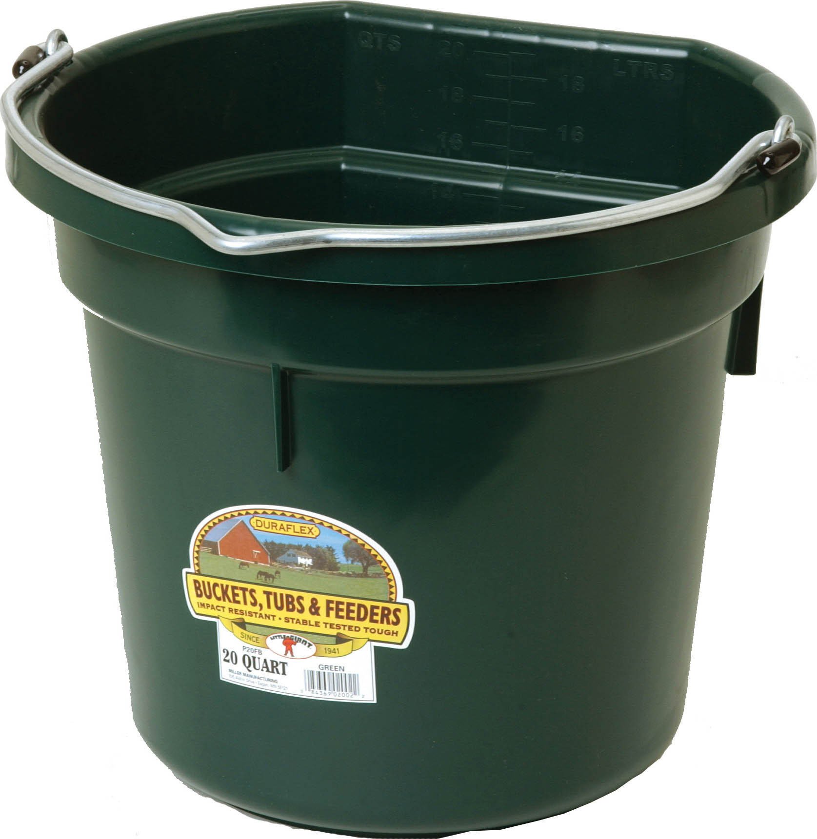 LITTLE GIANT DURAFLEX PLASTIC BUCKET | GREEN | 8 QT | 464312