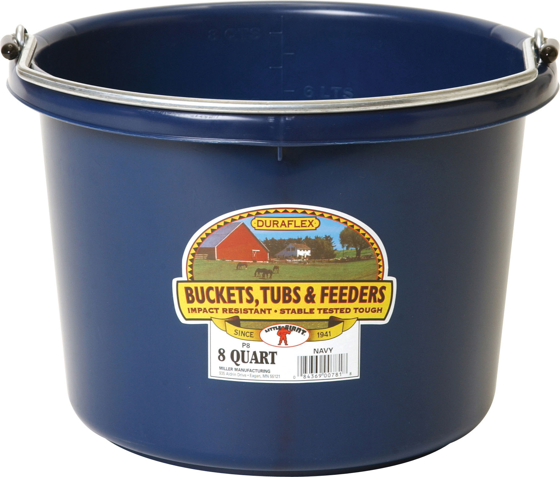 LITTLE GIANT DURAFLEX PLASTIC BUCKET | GREEN | 8 QT | 464312