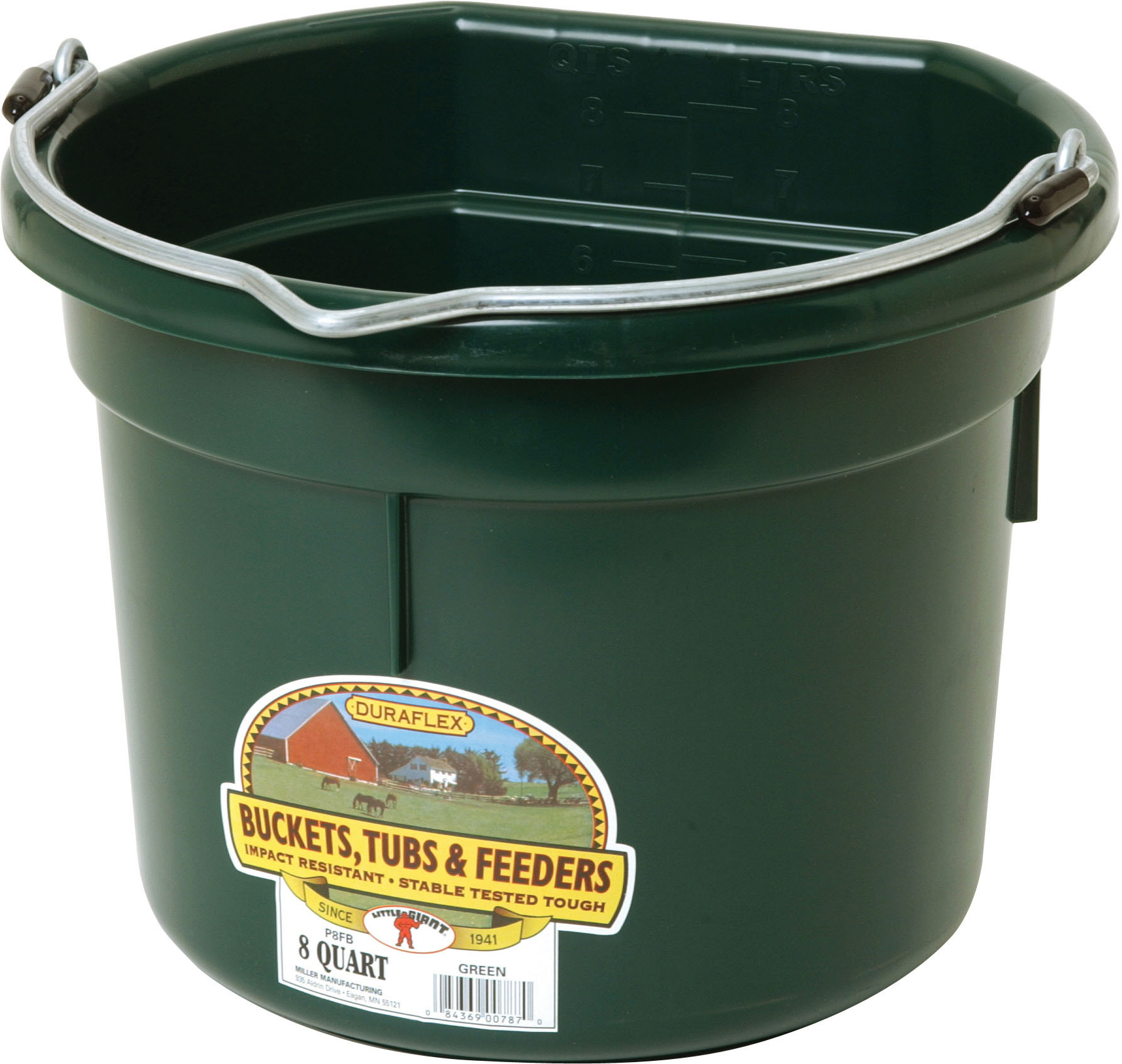 LITTLE GIANT DURAFLEX PLASTIC BUCKET | GREEN | 8 QT | 464312