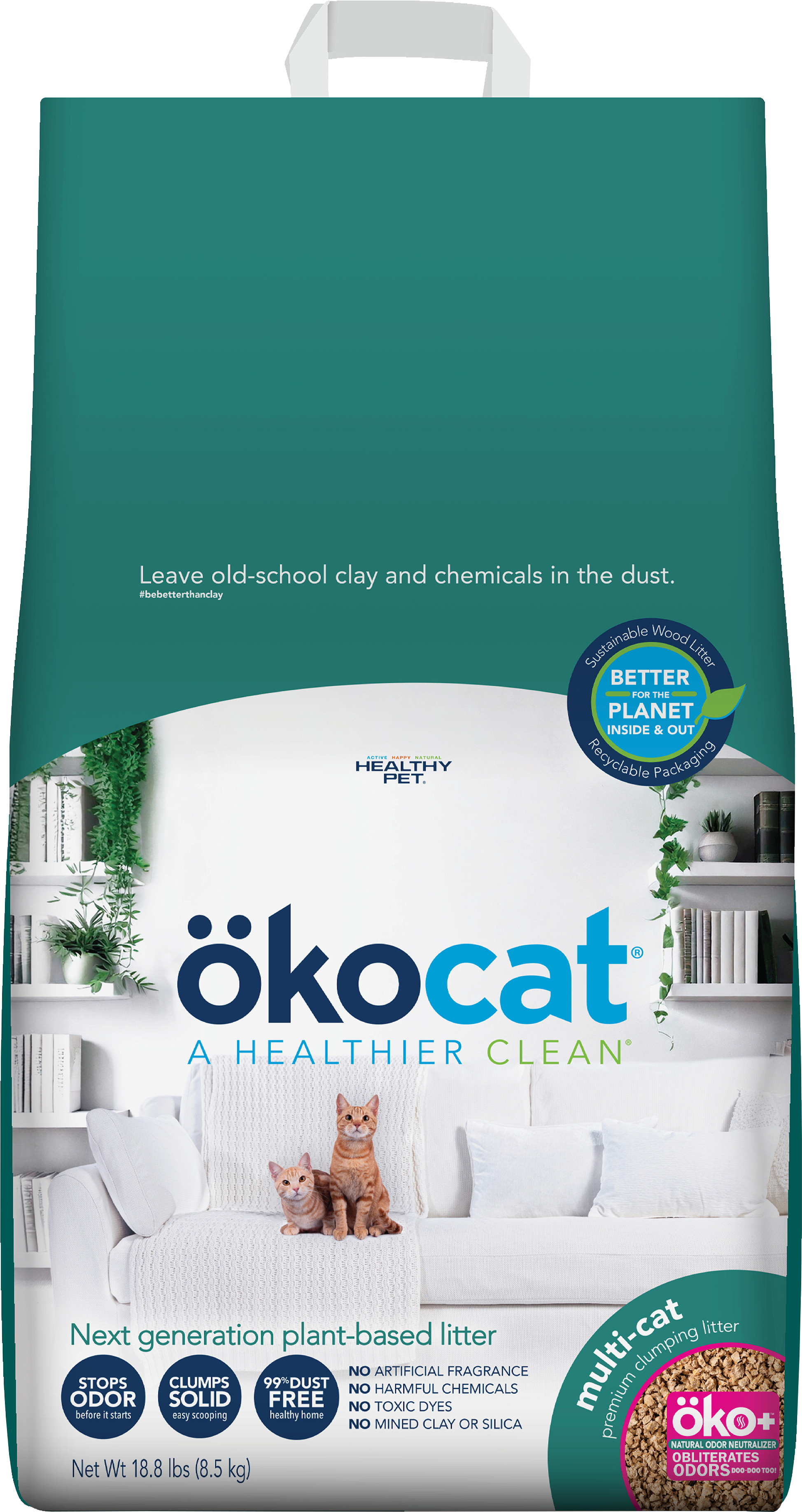 OKOCAT MULTI-CAT PREMIUM CLUMPING LITTER | 18.8 LB | 601749