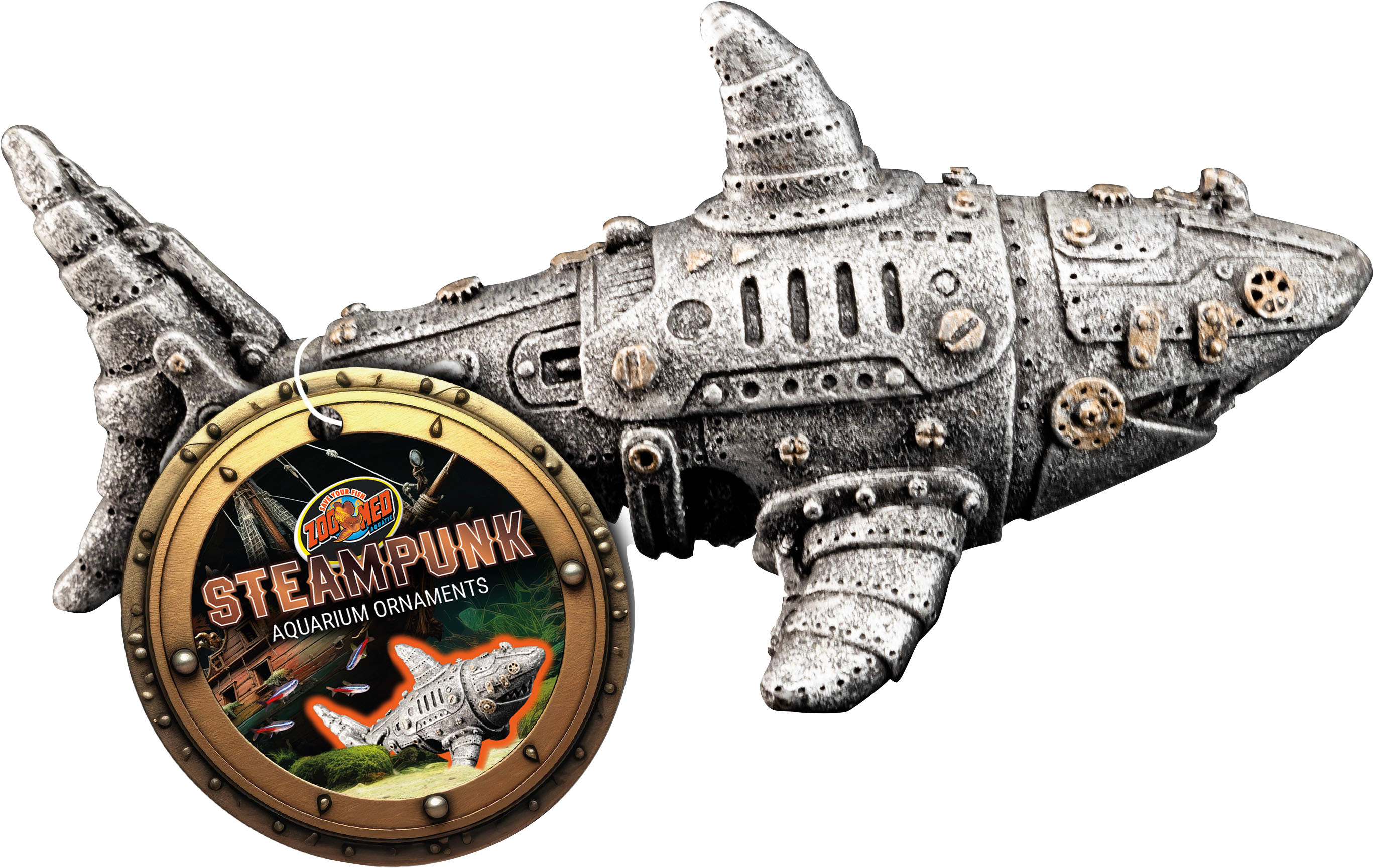 STEAMPUNK AQUARIUM ORNAMENT | SHARK | 691869 - Bradley Caldwell, Inc