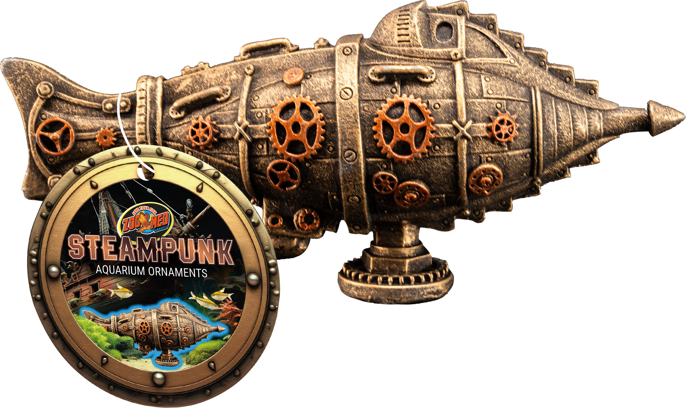 STEAMPUNK AQUARIUM ORNAMENT | SHARK | 691869 - Bradley Caldwell, Inc
