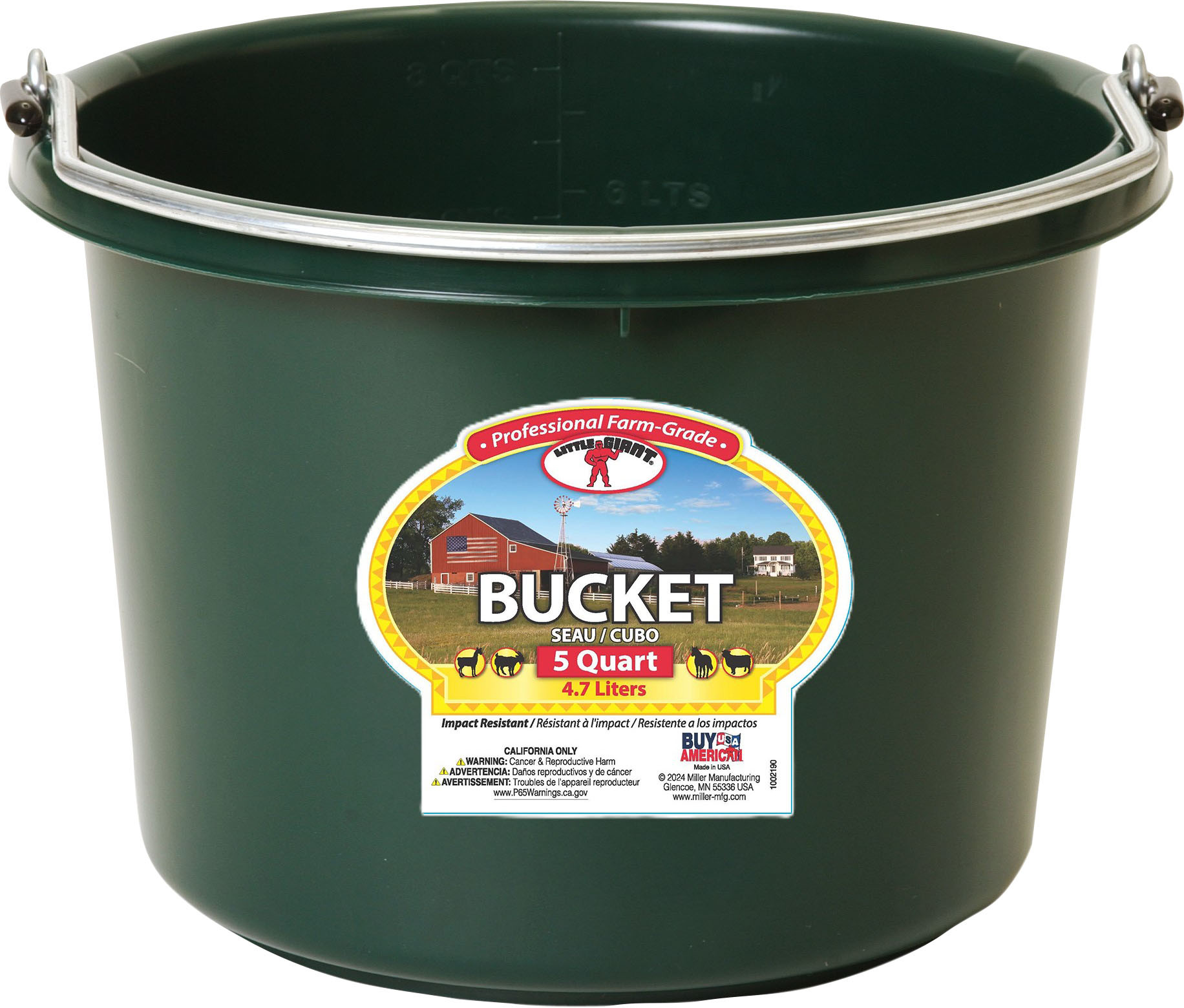 LITTLE GIANT PLASTIC BUCKET | BLACK | 5 QT | 958078 - Bradley