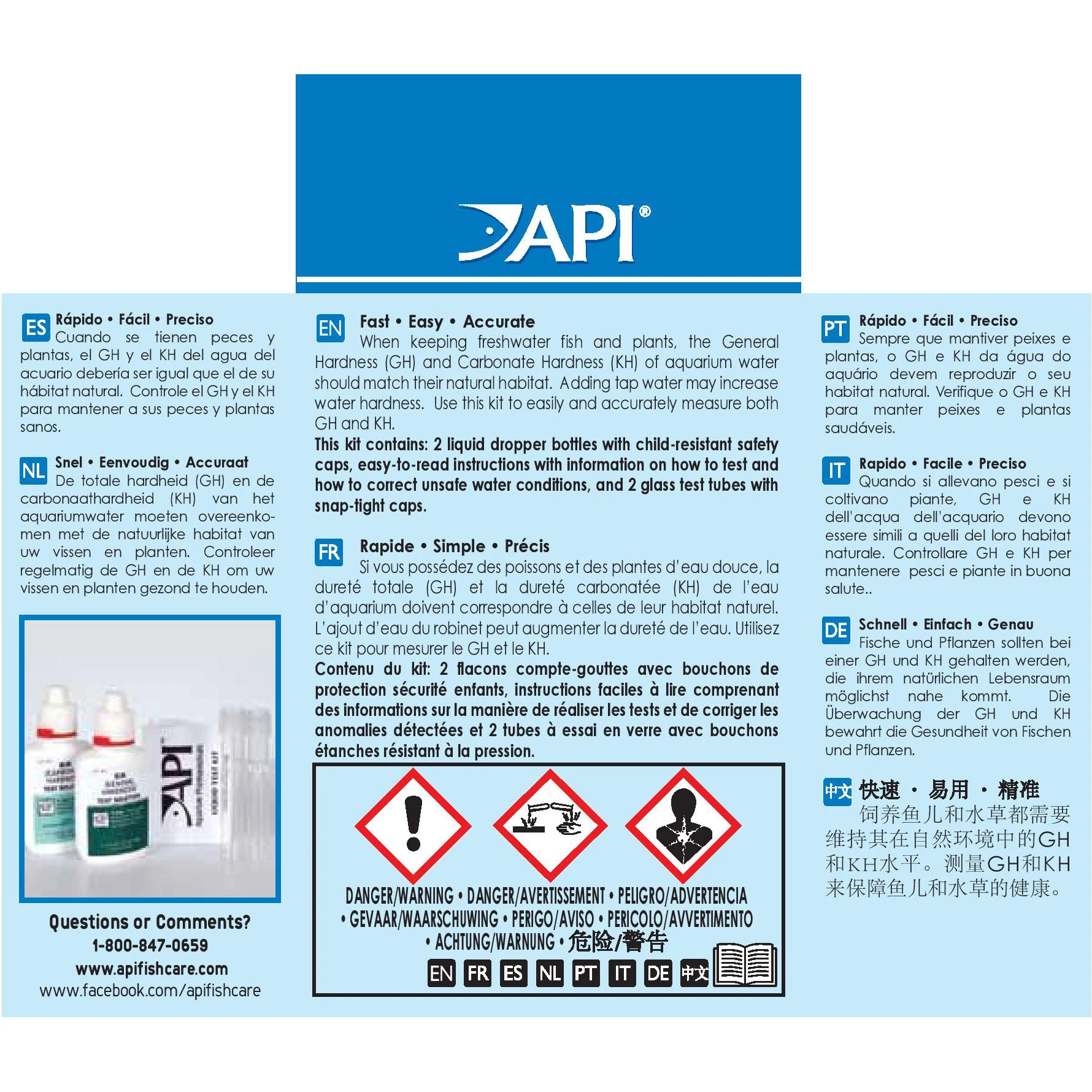API GENERAL & HARDNESS TEST FOR FRESHWATER | 2X37 ML | 971201 - Bradley ...