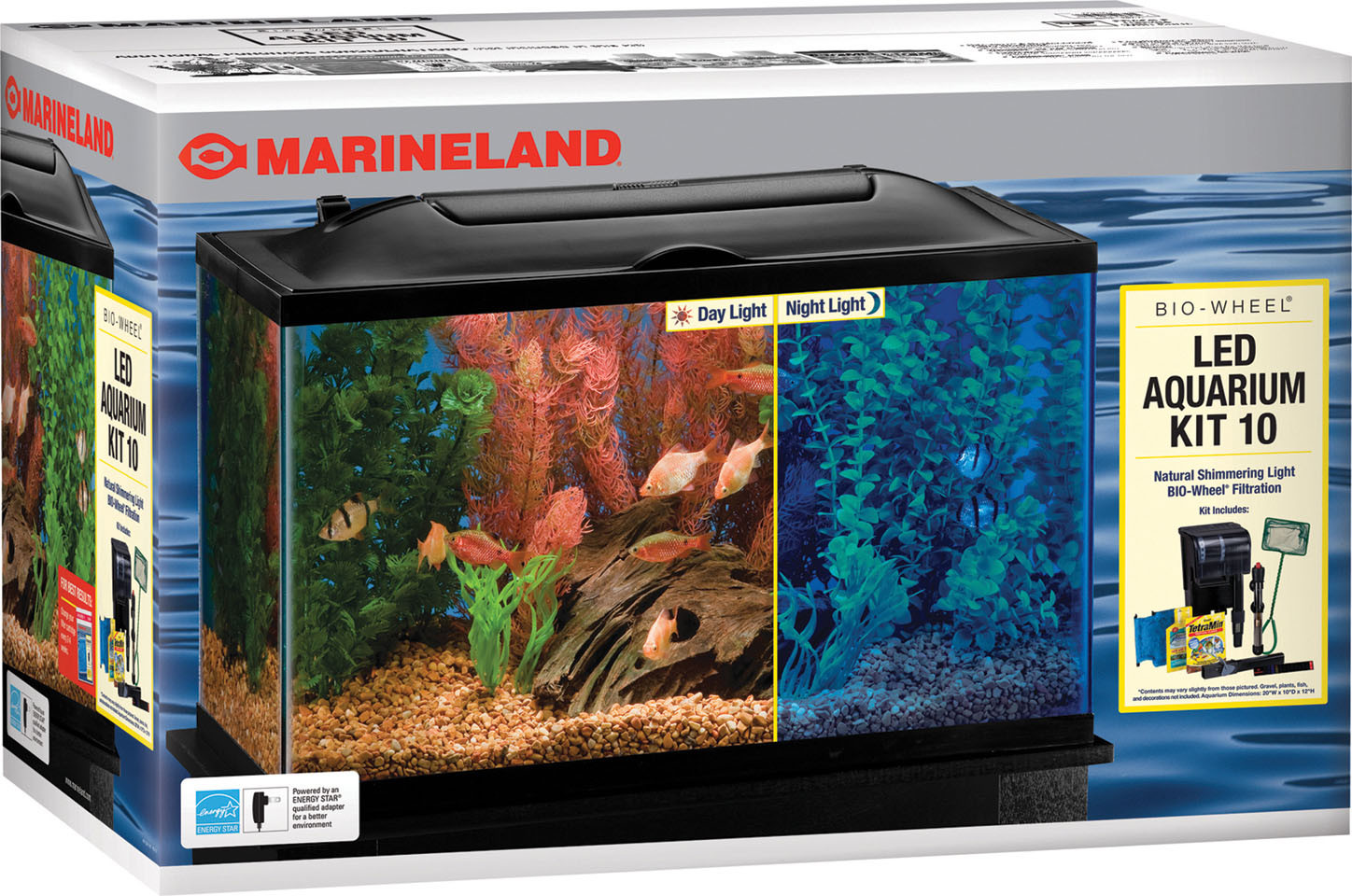 MARINELAND BIO-WHEEL LED AQUARIUM KIT | 20 GAL-24X12X16 IN