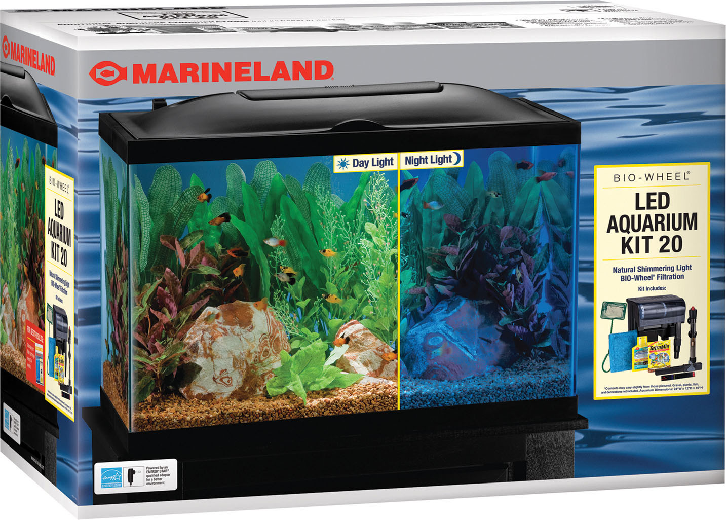 水槽 Y fish Man MARINELAND BIO-WHEEL LED AQUARIUM KIT | 20 GAL-24X12X16 IN