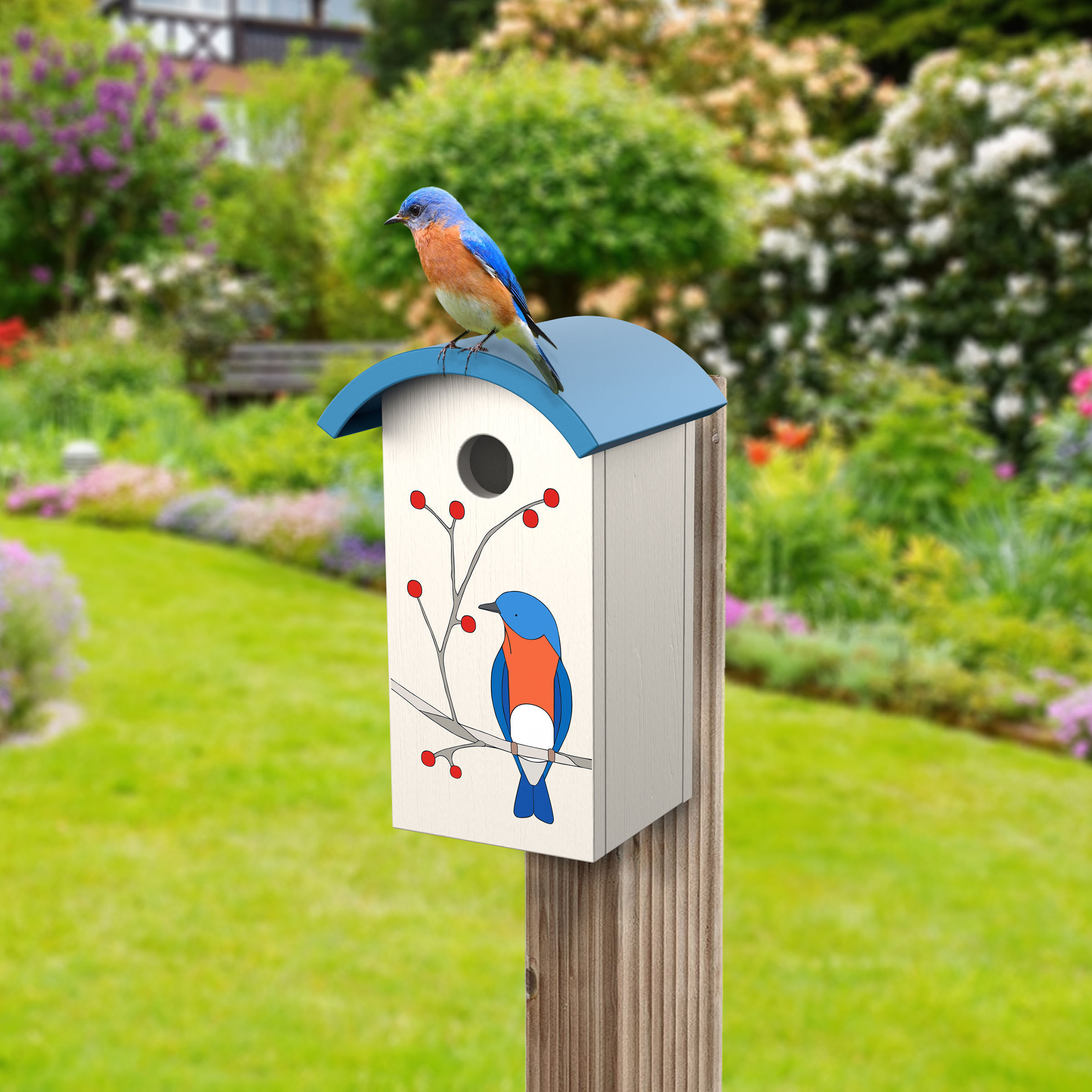 LIMITED EDITION EGGPICNIC BLUEBIRD HOUSE | BLUE/WHITE | 991319