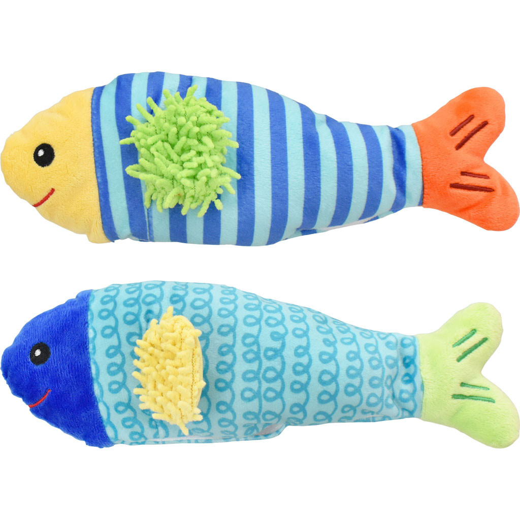 MULTIPET FINN THE FISH PLUSH CAT TOY | ASSORTED | MD | 057243