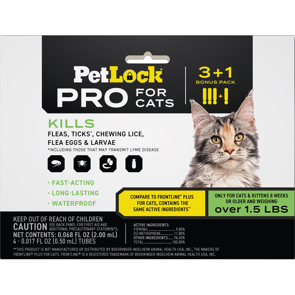 PETLOCK PRO FLEA & TICK CONTROL FOR CATS | > 1.5 LB-4PK | 292963