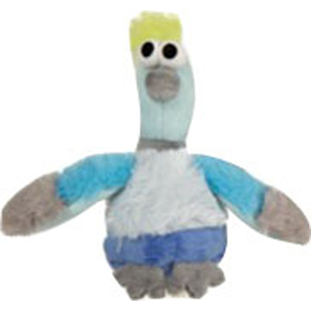 GODOG URBAN WILDLIFE PENNY PIGEON DOG TOY | GRAY/BLUE | SM
