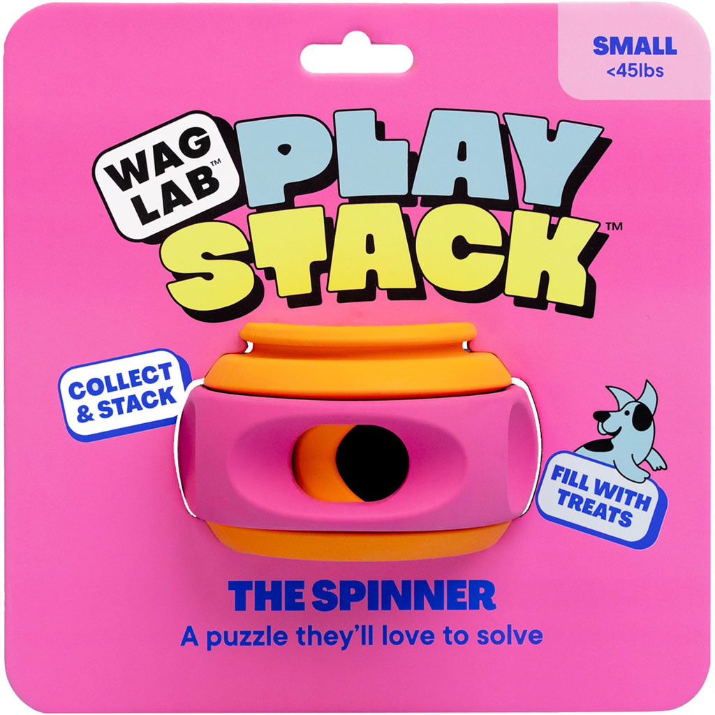WAGLAB THE SPINNER PLAY STACK FOR DOGS | PINK/ORANGE | LG | 011019