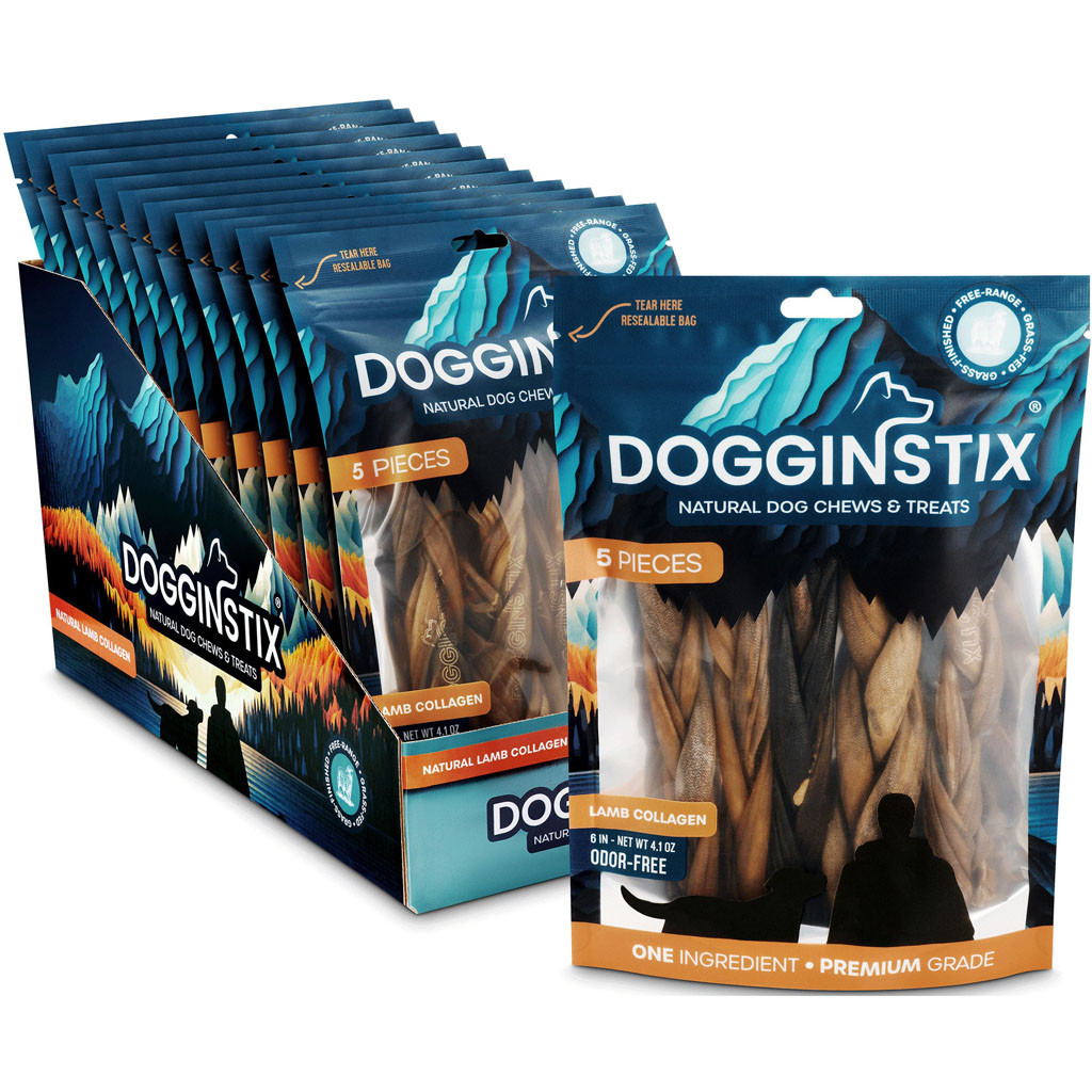 DOGGINSTIX BRAIDED LAMB TRIPE STICK | 6 IN | 028178 - Bradley