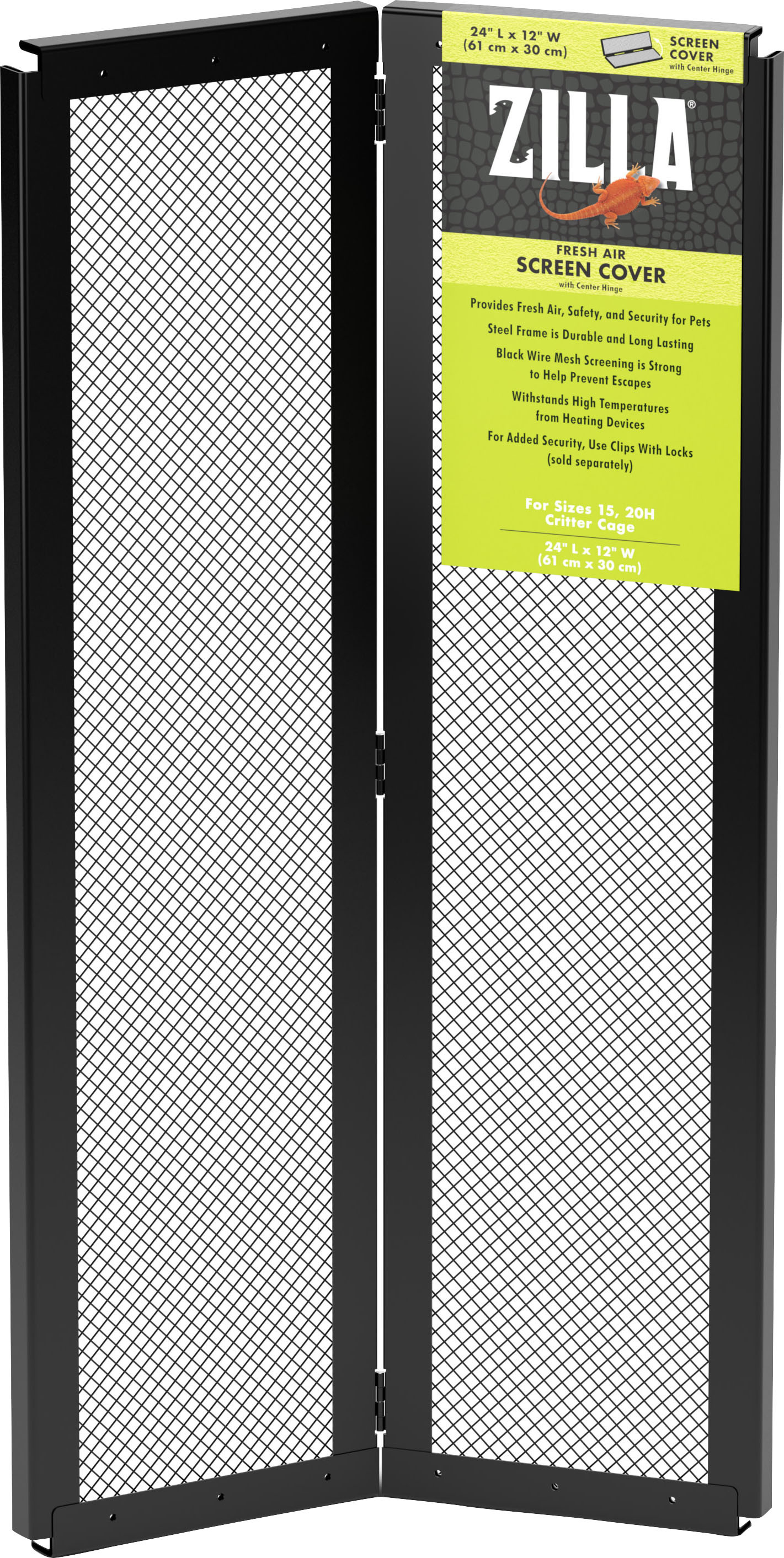 FRESH AIR SCREEN COVER W/HINGED DOOR | BLACK | 24X12 IN | 018042