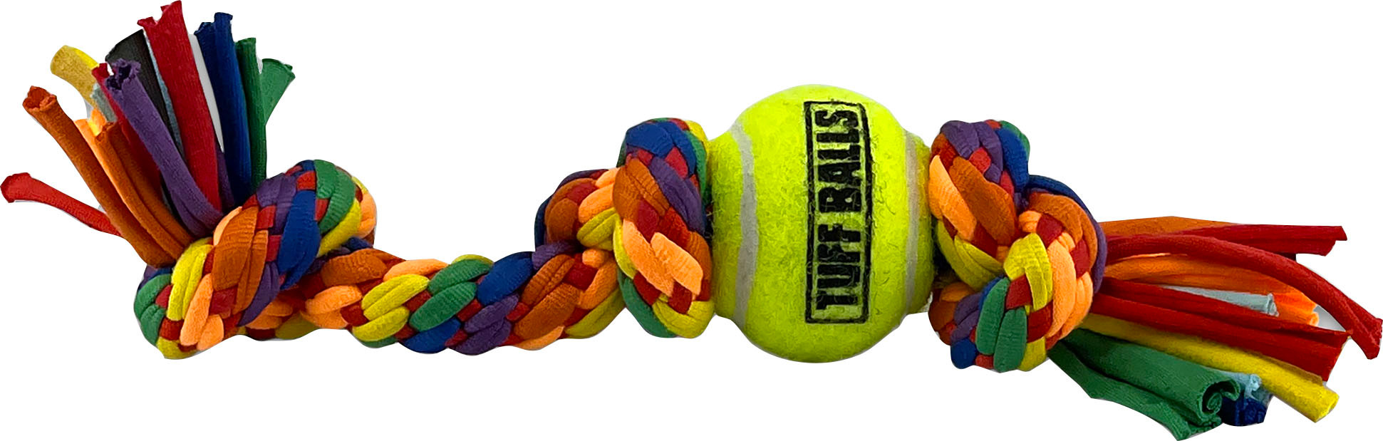PETSPORT KALEIDOSCOPE ROPE 3 KNOT W/BALL | 8 IN | 066534 - Bradley