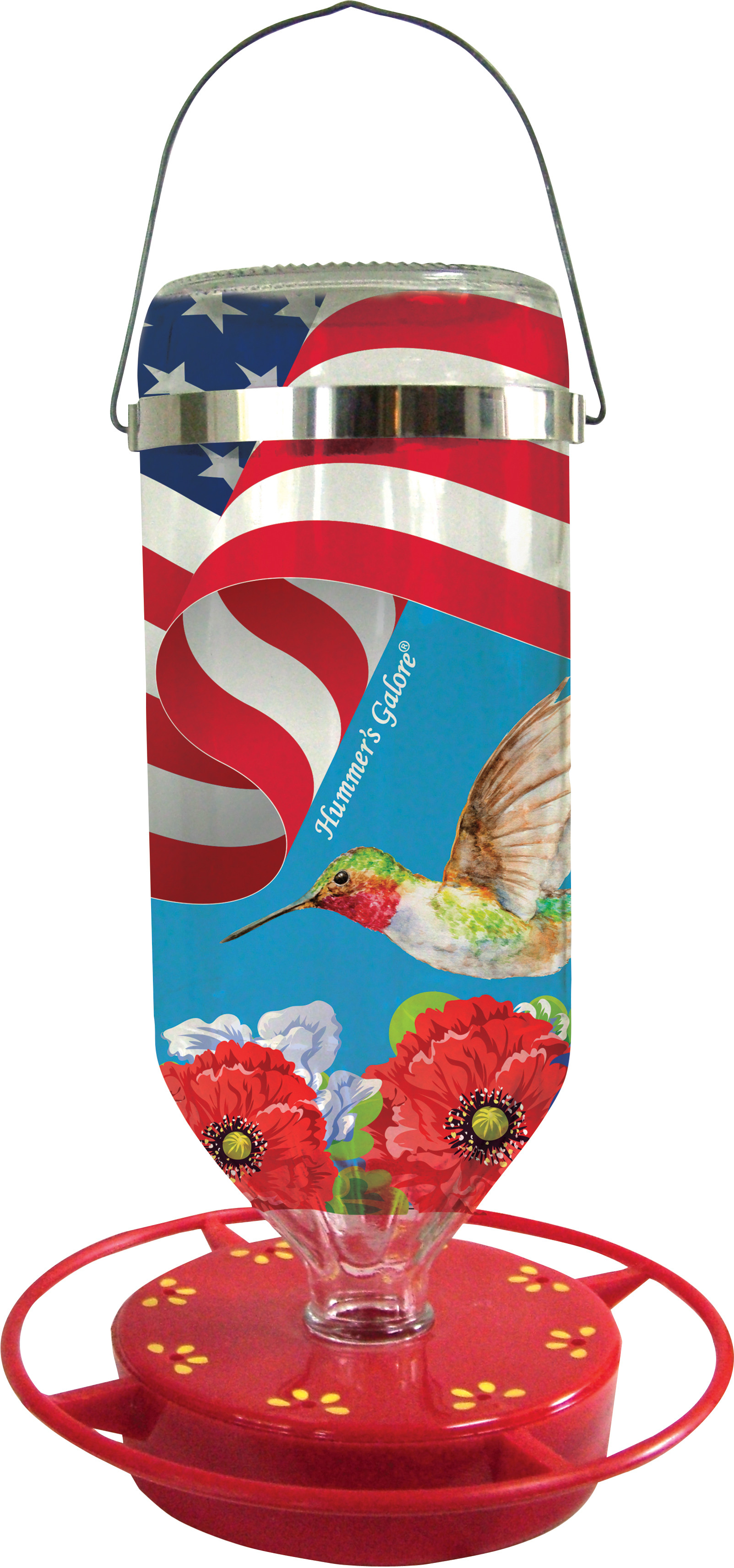 HUMMER'S GALORE HIBISCUS HUMMINGBIRD FEEDER | BLUE | 16 OZ