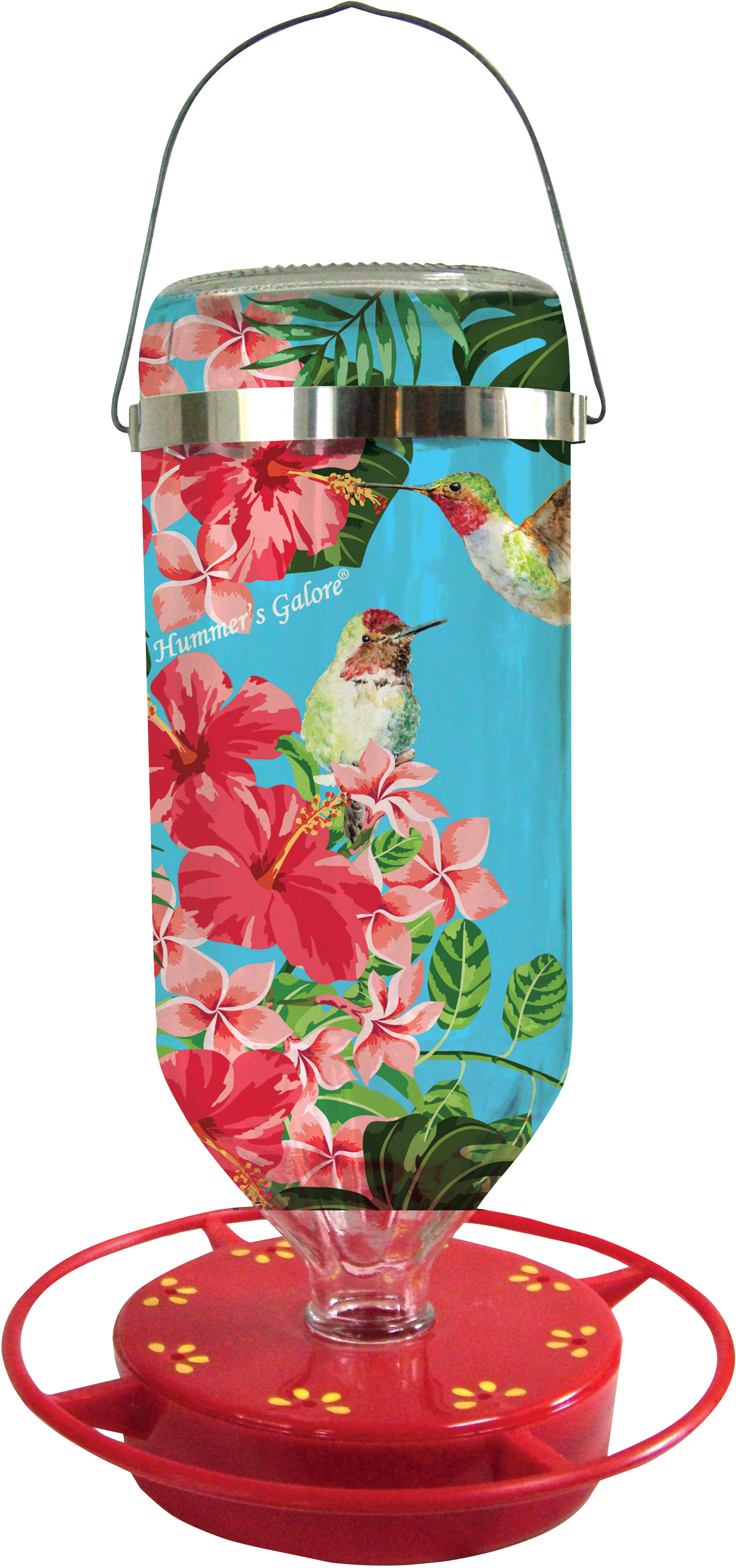 HUMMER'S GALORE HIBISCUS HUMMINGBIRD FEEDER | BLUE | 16 OZ
