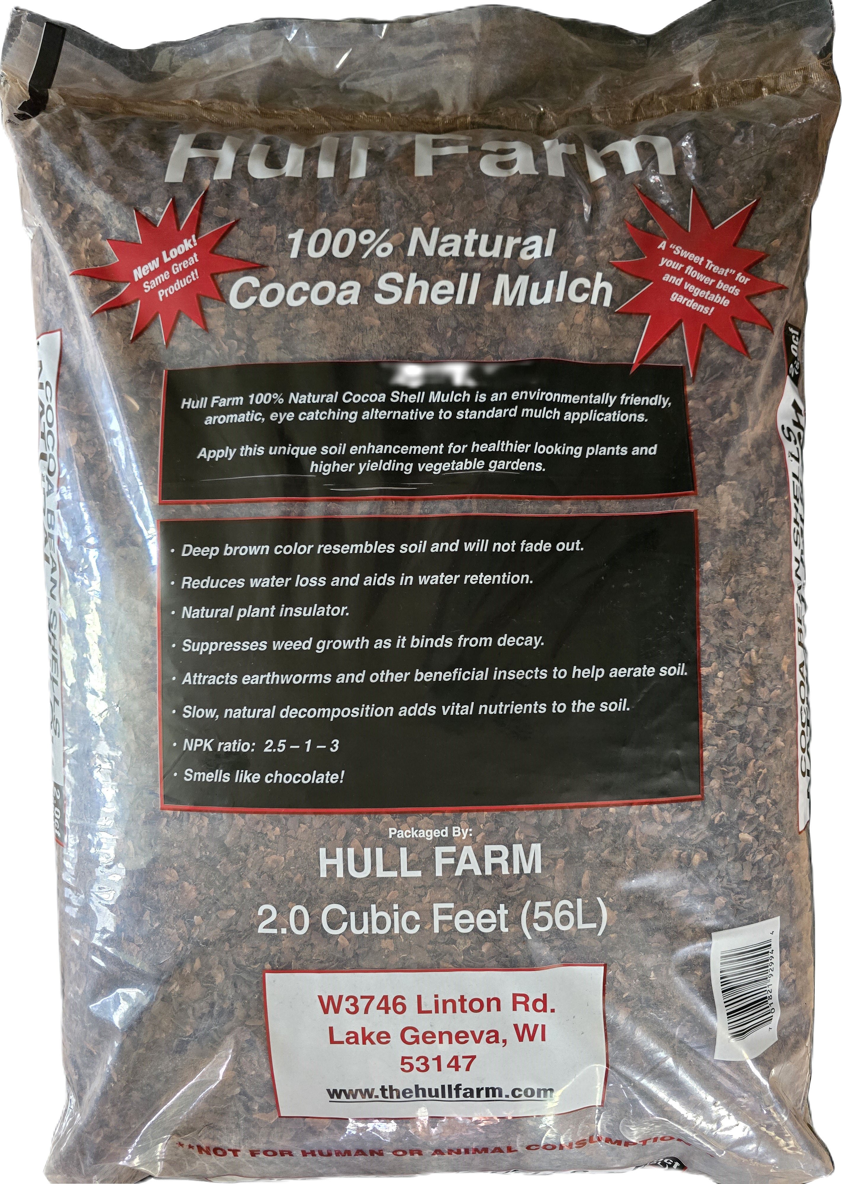 THE HULL FARM 100% NATURAL COCOA SHELL MULCH | BROWN | 2 CF | 075002 ...