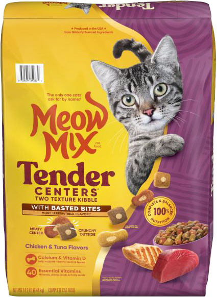 MEOW MIX TENDER CENTERS DRY CAT FOOD | CHICKEN/TUNA | 14.2 LB